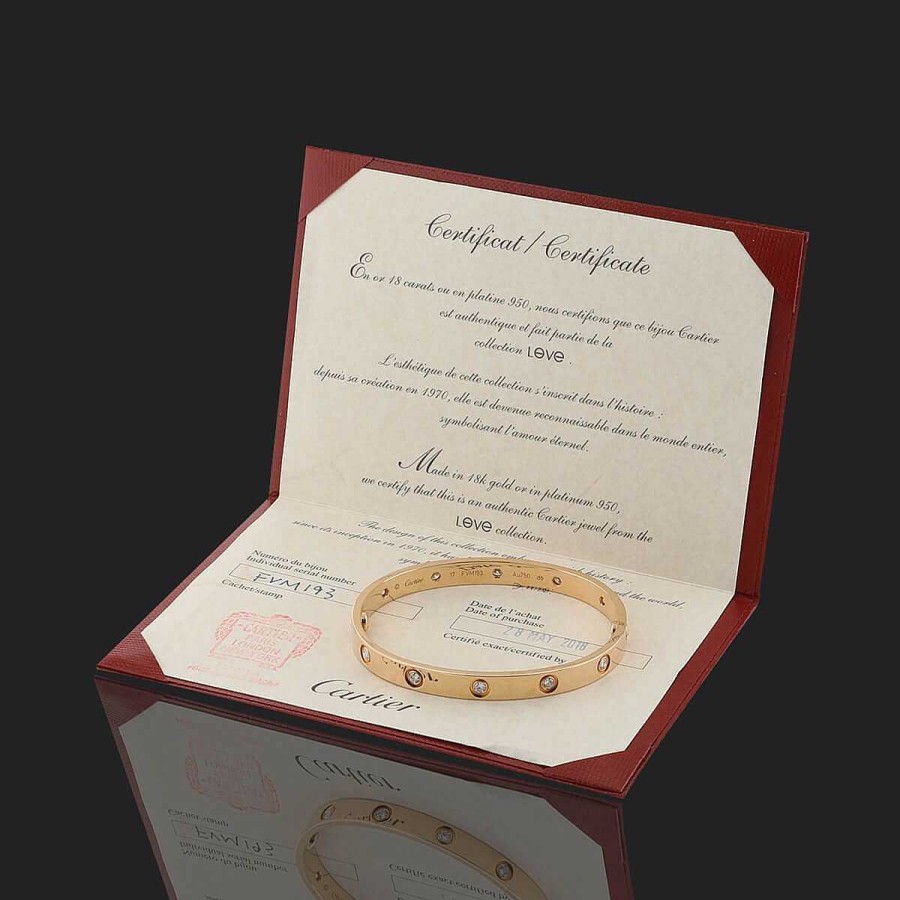 Bijoux Sign S Cartier | Bracelet Cartier Love 10 Diamants Taille 17