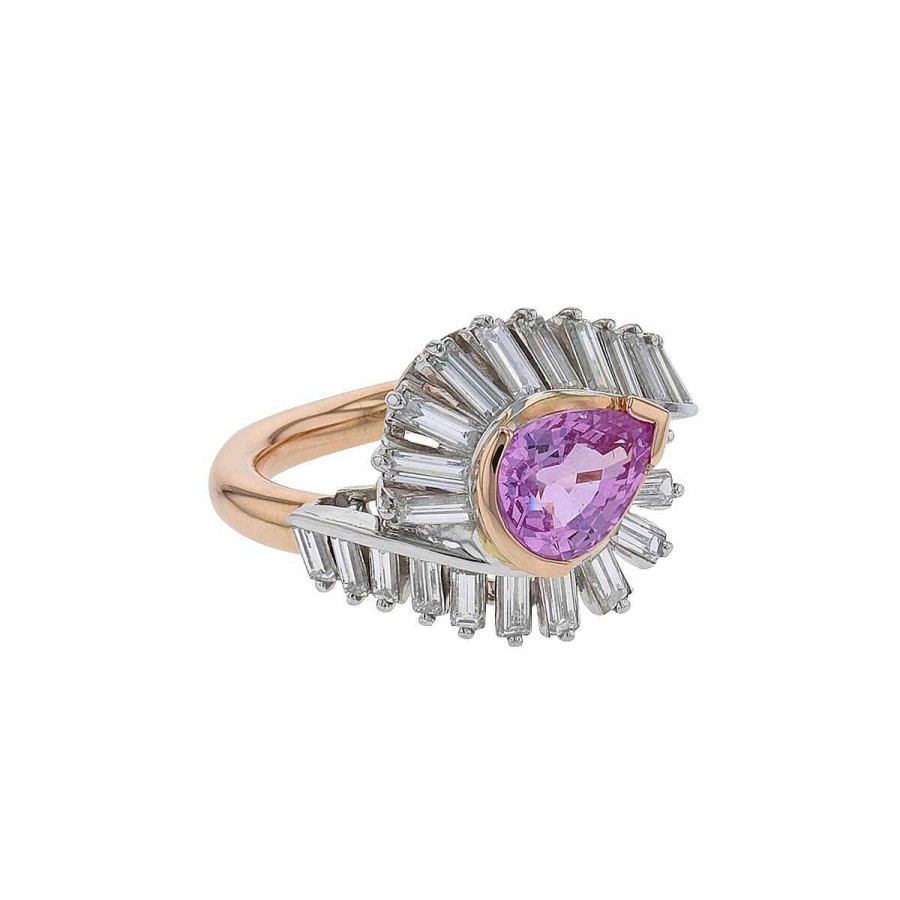 Bagues Mikaël Dan | Bague Or, Saphir Rose Et Diamants