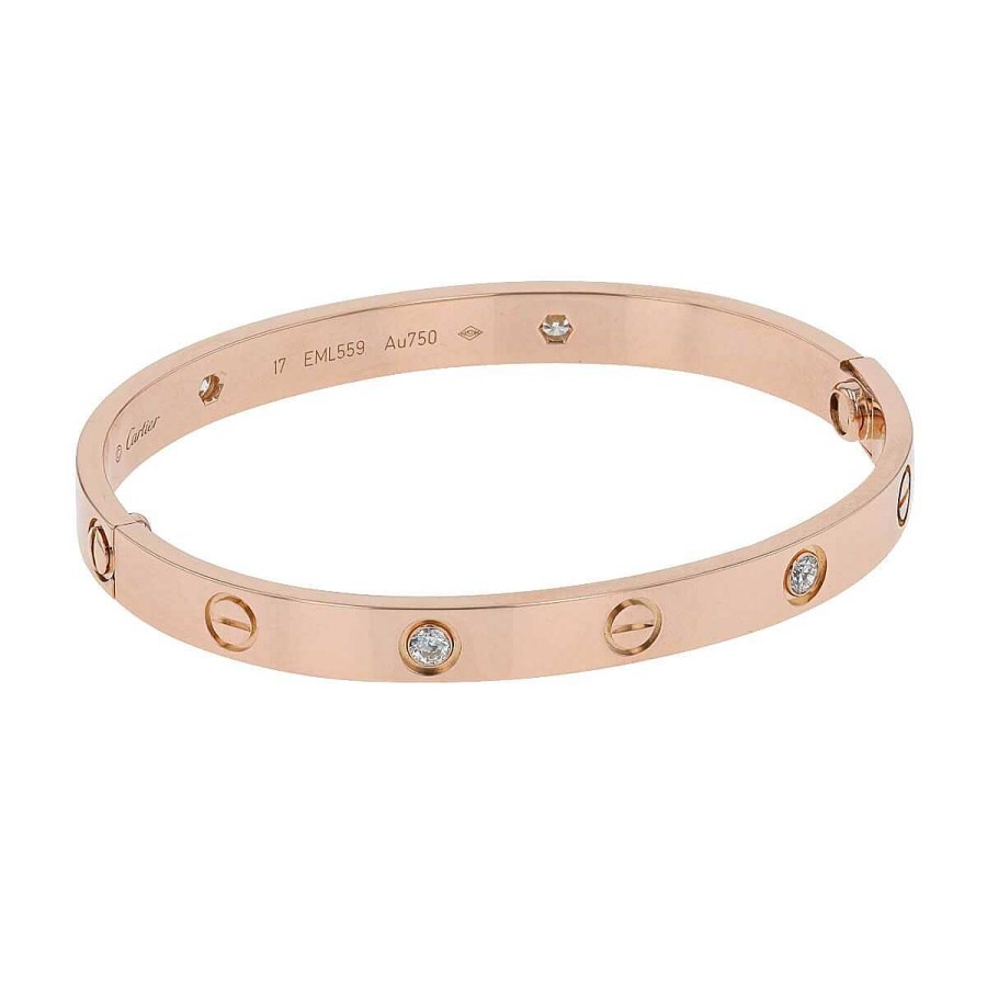 Bijoux Sign S Cartier | Bracelet Cartier Love 4 Diamants Taille 17