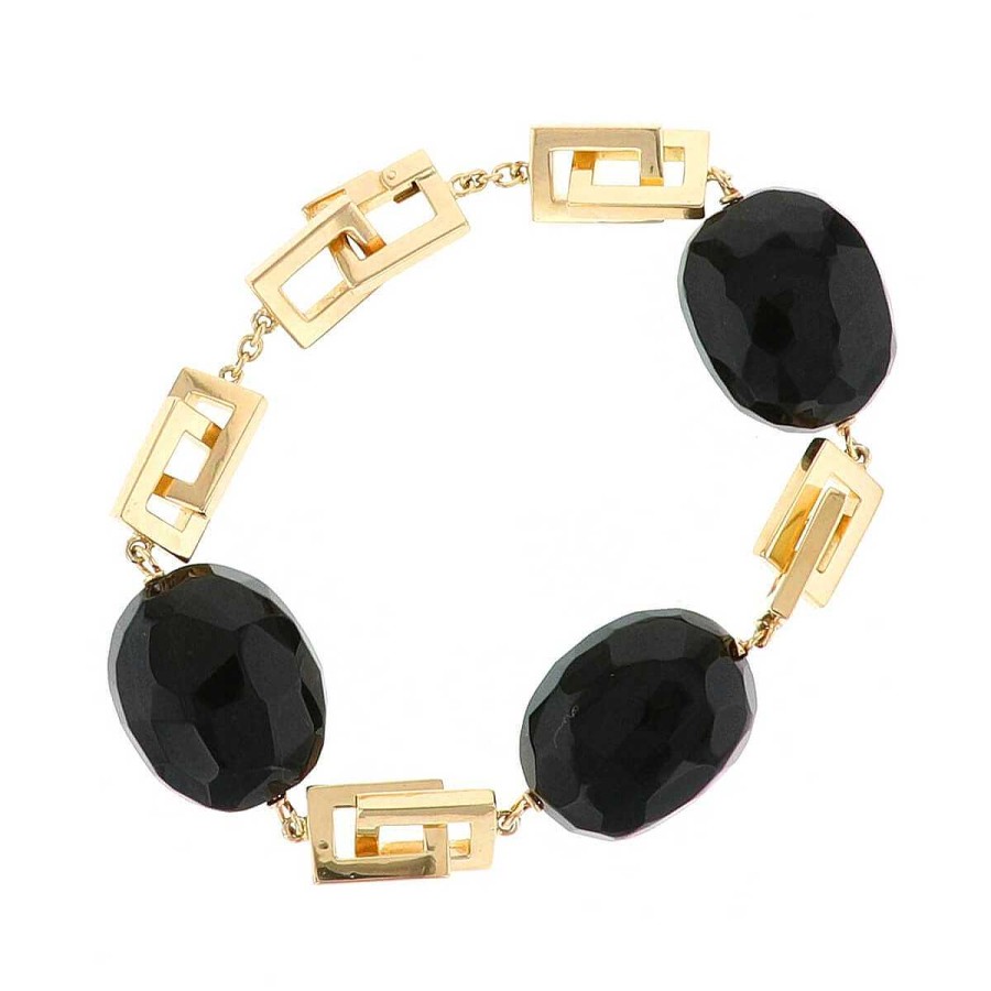 Bracelets Mikaël Dan | Bracelet Or Jaune Et Onyx