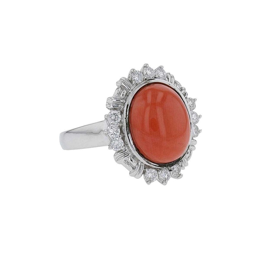 Bagues Mikaël Dan | Bague Platine, Corail Et Diamants