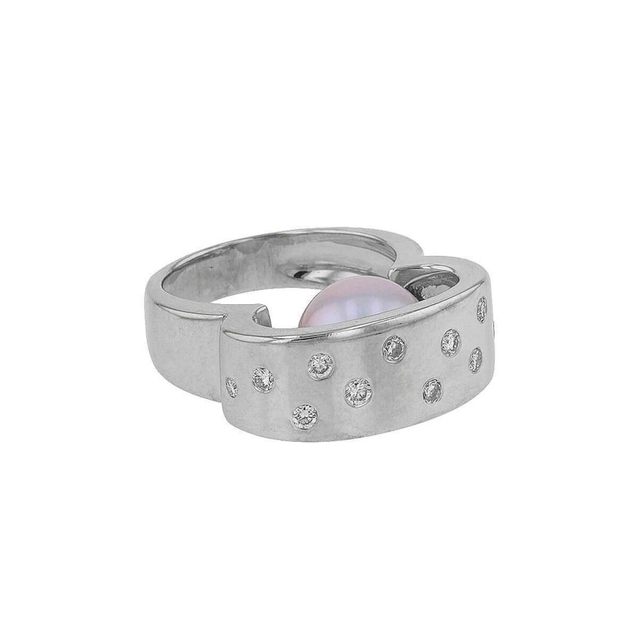 Bagues Mikaël Dan | Bague En Or Blanc, Perle Et Diamants