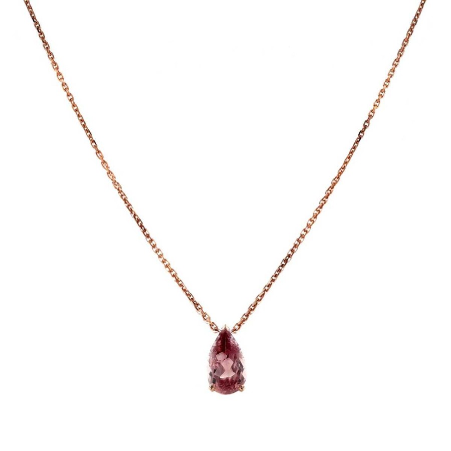 Colliers Mikaël Dan | Collier Or Et Tourmaline Rose