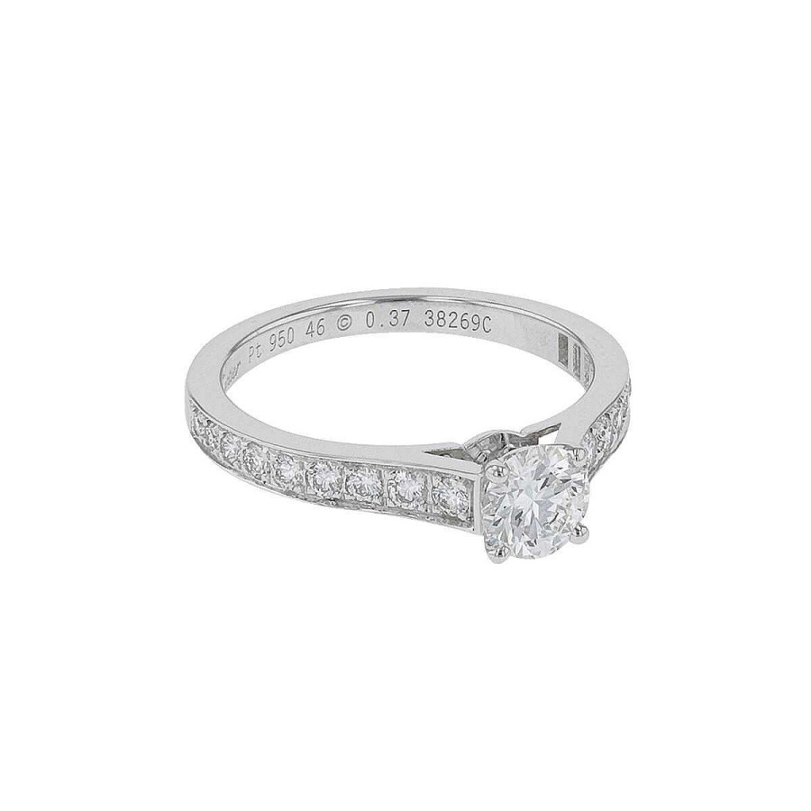 Bagues Fiancailles Cartier | Bague Cartier Solitaire 1895 - Certificat Gia 0,37 Ct G Vvs2